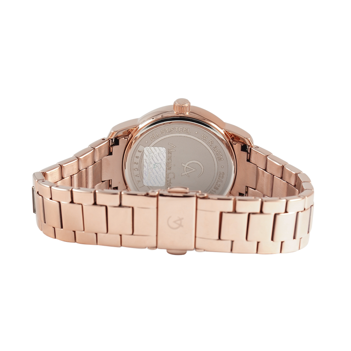 Jam Tangan Alexandre Christie AC 2A34 BFBRGMN Women Mother Of Pearl Dial Rose Gold Stainless Steel Strap