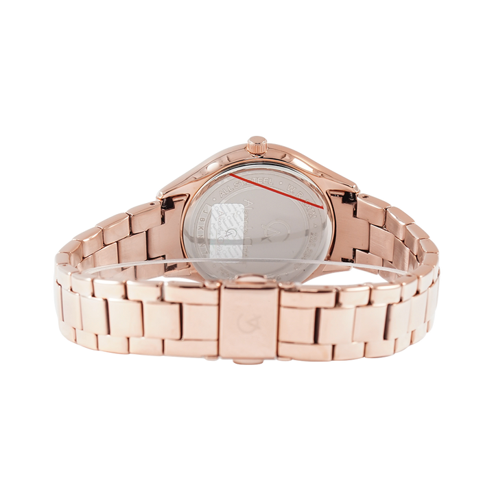 Jam Tangan Alexandre Christie Passion AC 2A37 BFBRGBU Women Light Blue Pattern Dial Rose Gold Stainless Steel Strap