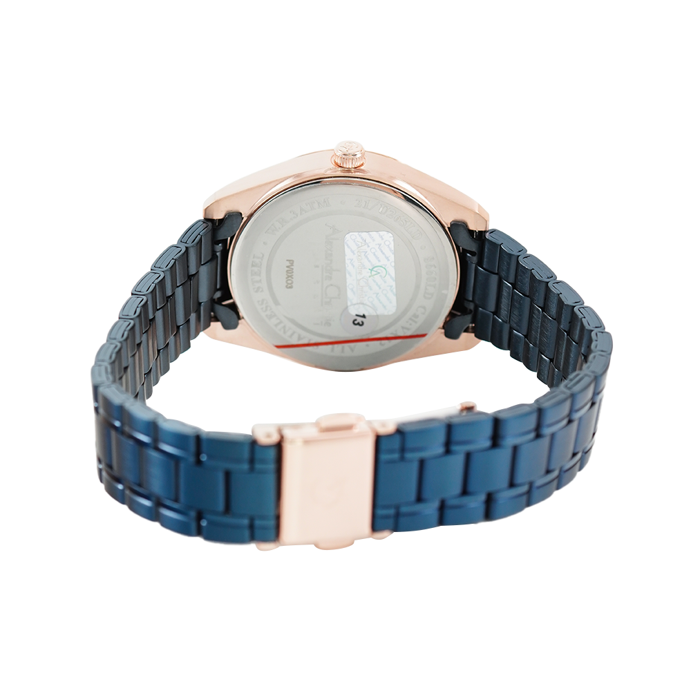 Jam Tangan Alexandre Christie AC 8660 LDBURBU Women Blue Dial Blue Stainless Steel Strap