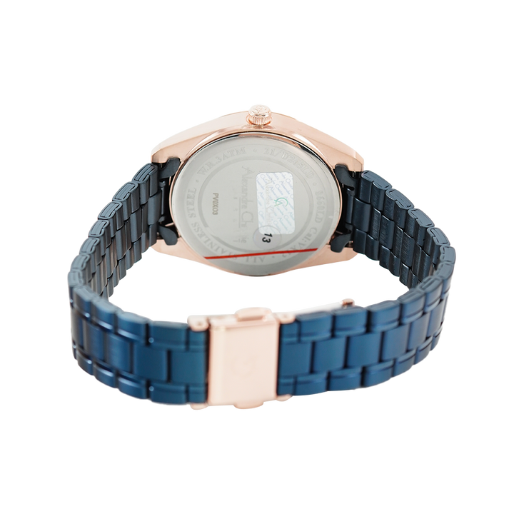 Jam Tangan Alexandre Christie AC 8660 LDBURBU Women Blue Dial Blue Stainless Steel Strap