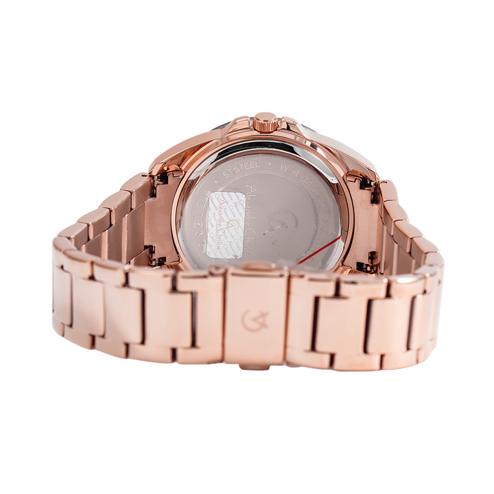 Jam Tangan Alexandre Christie AC 8667 BFBRGGR Women Grey Dial Rose Gold Stainless Steel Strap