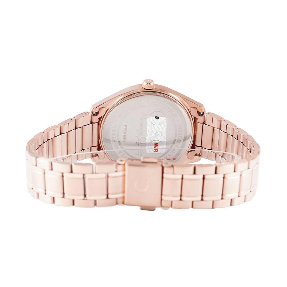 Jam Tangan Alexandre Christie Classic Steel AC 8681 LDBRGLN Women Rose Gold Dial Rose Gold Stainless Steel Strap