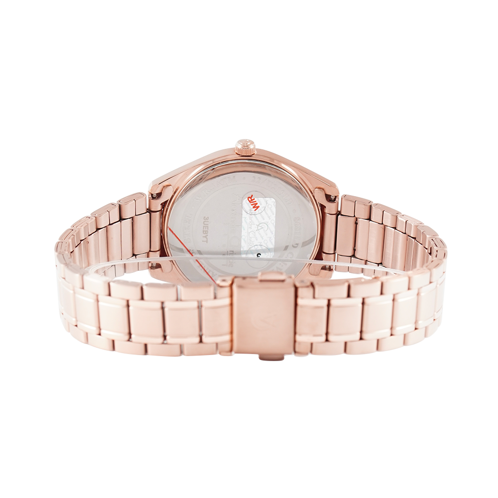 Jam Tangan Alexandre Christie Classic Steel AC 8681 LDBRGSL Women White Dial Rose Gold Stainless Steel Strap