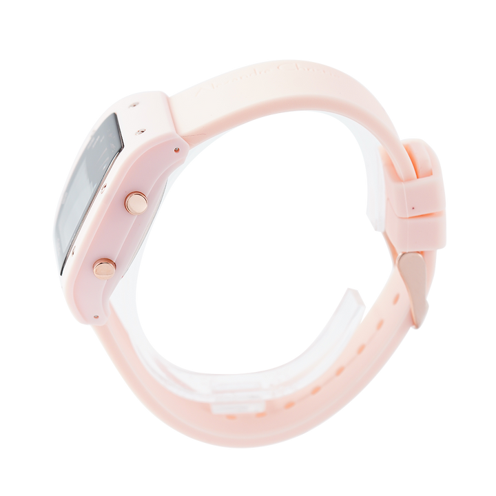 Jam Tangan Alexandre Christie DIGI AC 9360 LHRRGBALK Women Digital Dial Light Pink Rubber Strap