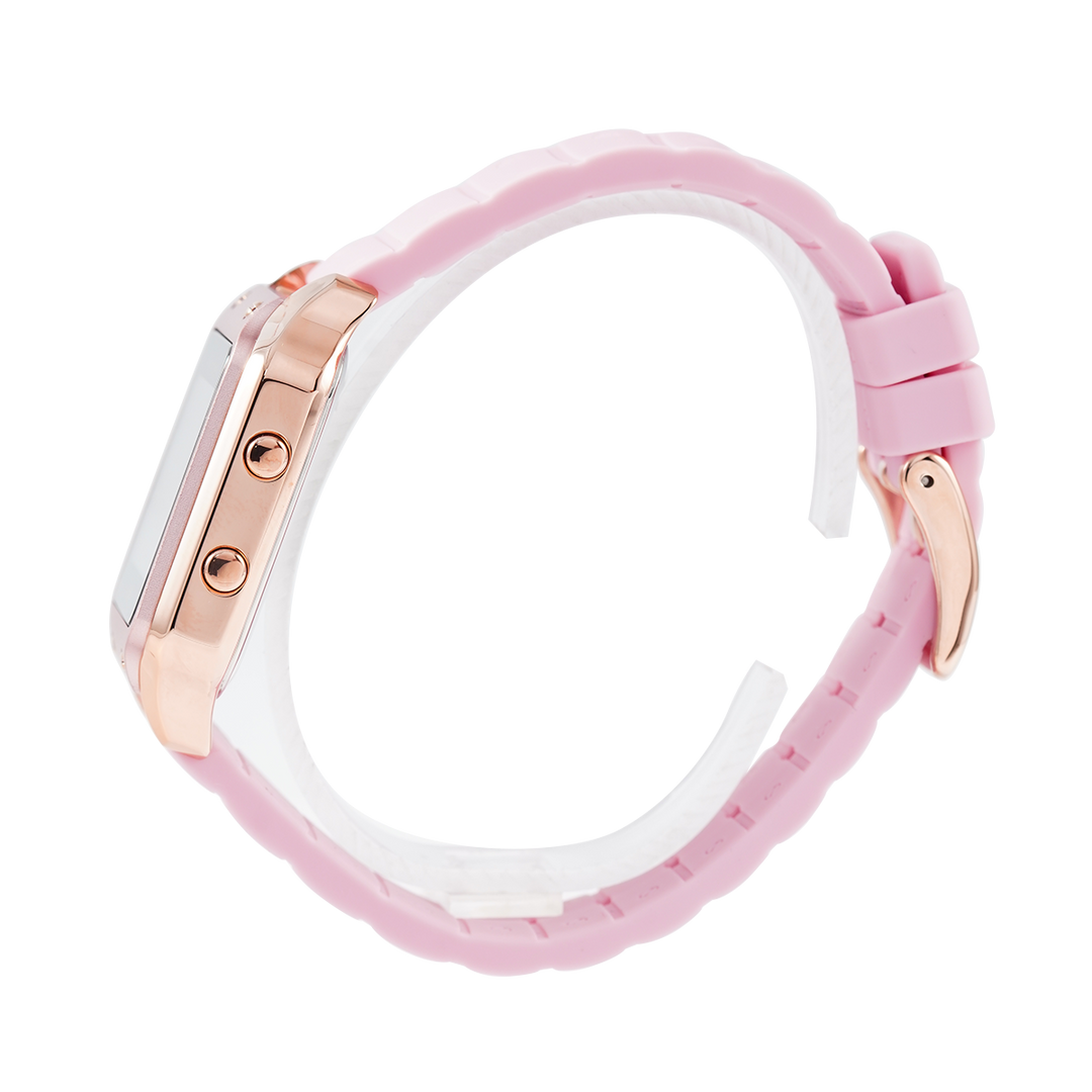 Jam Tangan Alexandre Christie DIGI AC 9382 LHRRGBALK Women Digital Dial Pink Rubber Strap