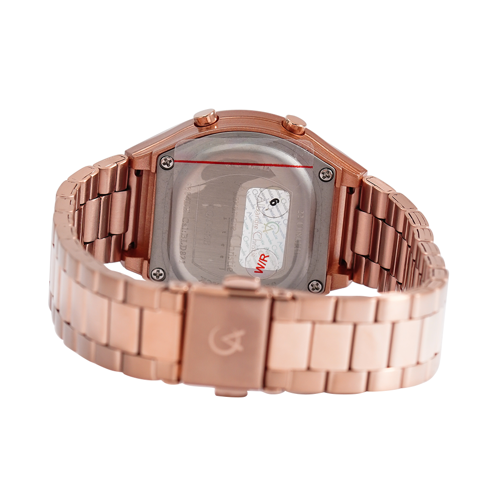 Jam Tangan Alexandre Christie AC 9384 LHBRGBA Women Digital Dial Rose Gold Stainless Steel Strap