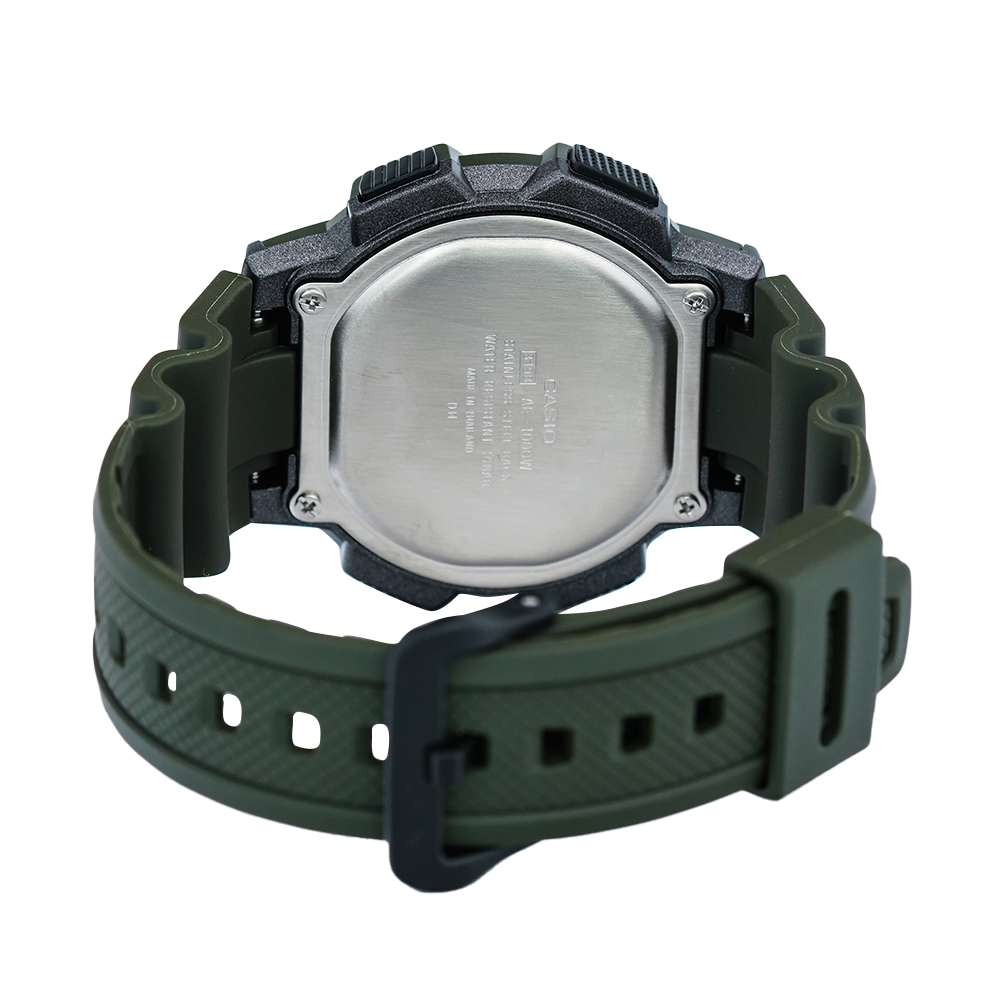 Jam Tangan Casio General AE-1000W-3A Men 10 Year Battery Water Resistance 100M Green Resin Band