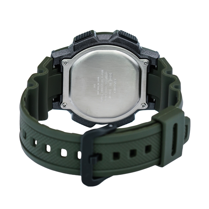 Jam Tangan Casio General AE-1000W-3A Men 10 Year Battery Water Resistance 100M Green Resin Band