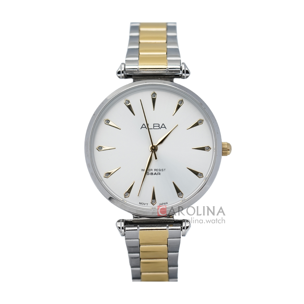 Jam Tangan ALBA AG2007X1 Women Silver Dial Dual Tone Stainless Steel Strap