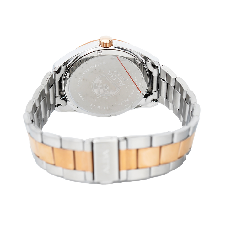 Jam Tangan ALBA Fashion AG8394X1 Men White Dial Dual Tone Stainless Steel Strap