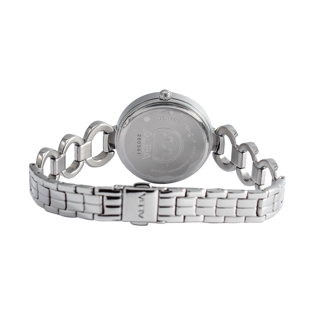 Jam Tangan ALBA Fashion AH7AW3X1 Women White Dial Stainless Steel Strap