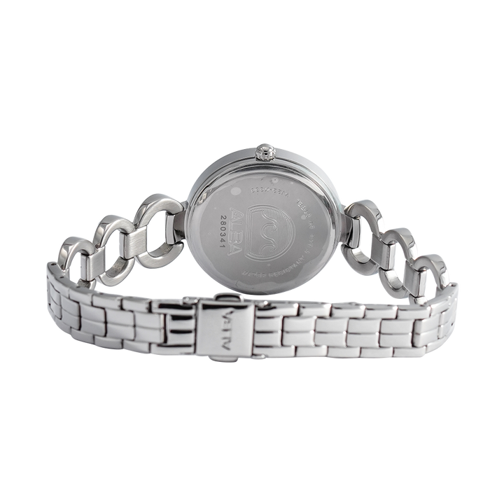 Jam Tangan ALBA Fashion AH7AW3X1 Women White Dial Stainless Steel Strap