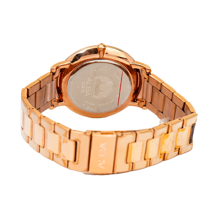 Jam Tangan ALBA AH8396X1 Men Silver Dial Rose Gold Stainless Steel Strap