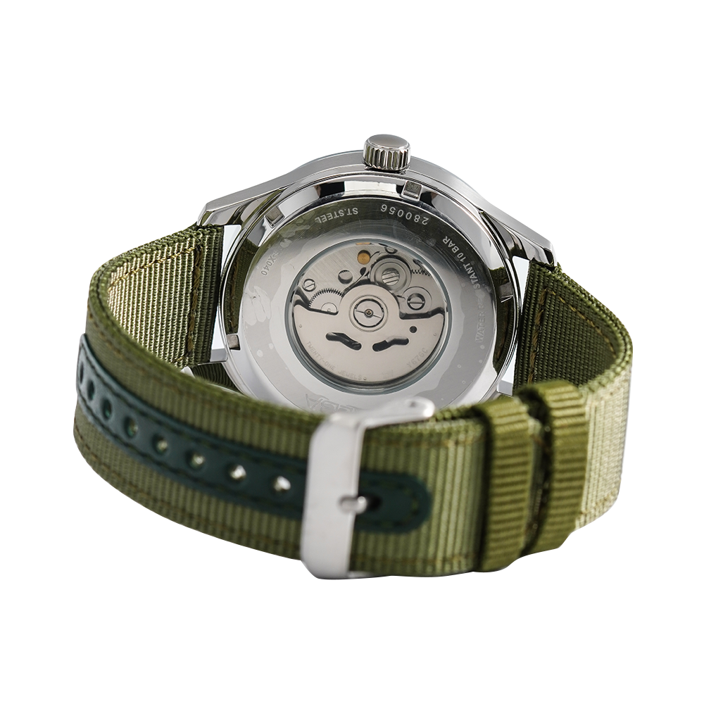 Jam Tangan ALBA Mechanical AL4217X1 Men Olive Green Dial Olive Green Nylon Strap