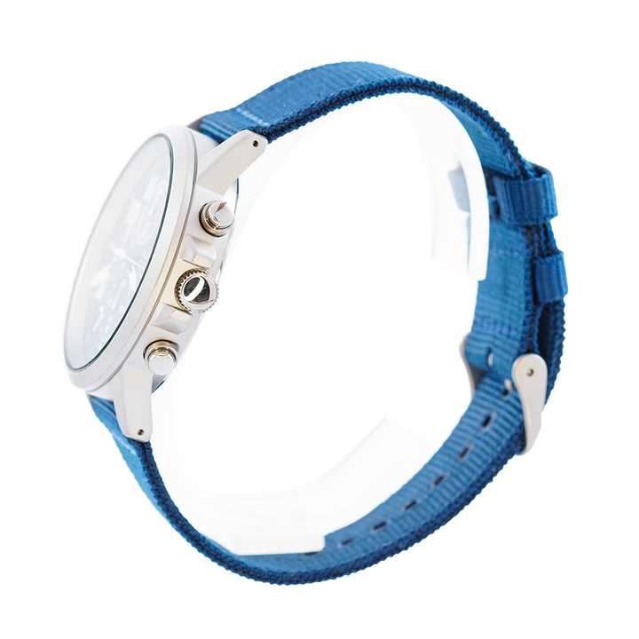 Jam Tangan ALBA AM3851X1 Chronograph Men Blue Dial Blue Nylon Strap