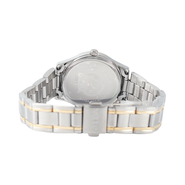 Jam Tangan ALBA Prerstige AN8046X1 Women White Dial Dual Tone Stainless Steel Strap