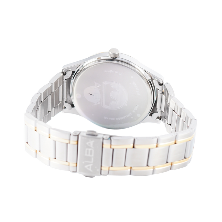 Jam Tangan ALBA ARX010X1 Men White Dial Dual Tone Stainless Steel Strap