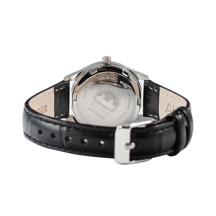 Jam Tangan ALBA ARX139X1 Women Black Dial Black Leather Strap