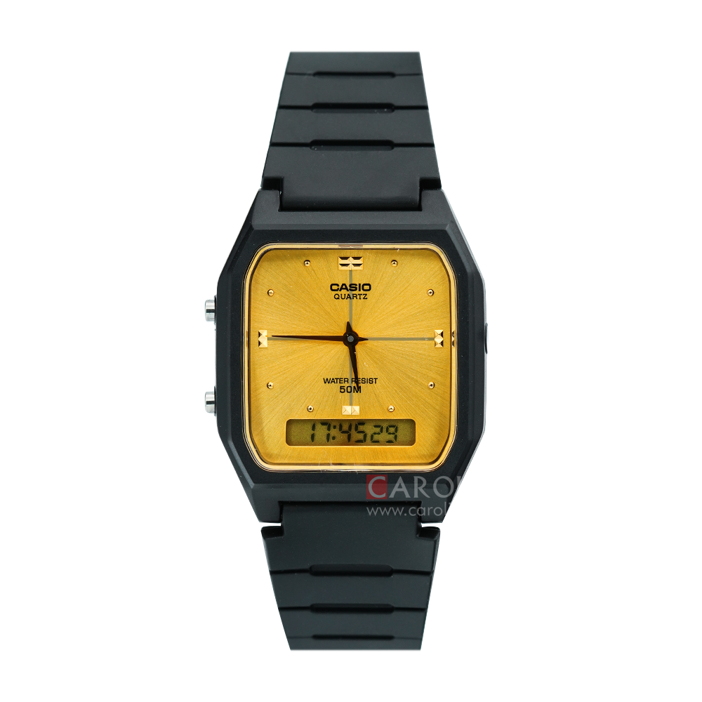 Jam Tangan Casio General AW-48HE-9A Unisex Digital Dial Black Resin Band