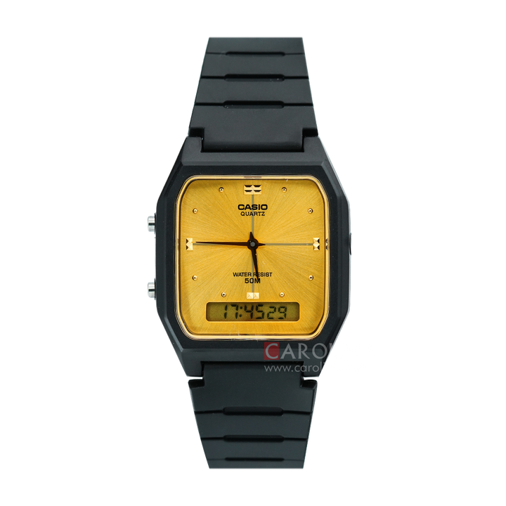 Jam Tangan Casio General AW-48HE-9A Unisex Digital Dial Black Resin Band