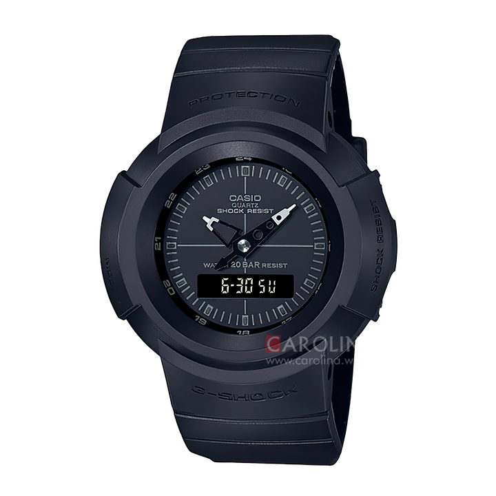 ﻿Jam Tangan CASIO G SHOCK AW-500BB-1E Men Black Digital Analog Dial Black Resin Band