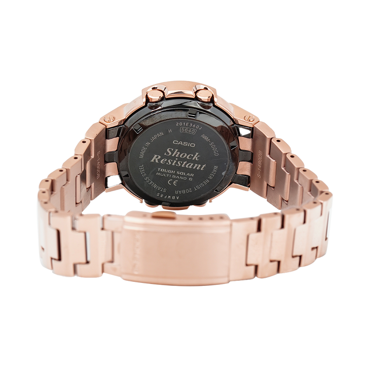 Jam Tangan Casio G-Shock AWM-500GD-4A Men Full Metal Tough Solar Digi-Ana Dial Rose Gold Stainless Steel Band