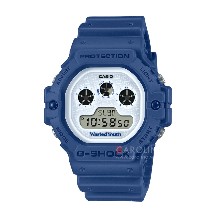 Jam Tangan CASIO G SHOCK DW-5900WY-2D Men Digital Dial Blue Resin Band