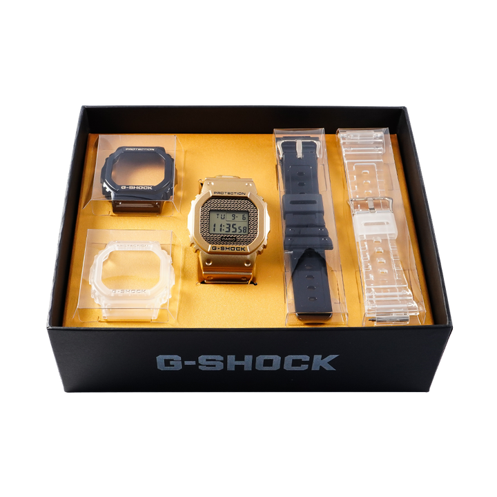 Jam Tangan CASIO G SHOCK DWE-5600HG-1D Men Digital Dial Gold Resin Band