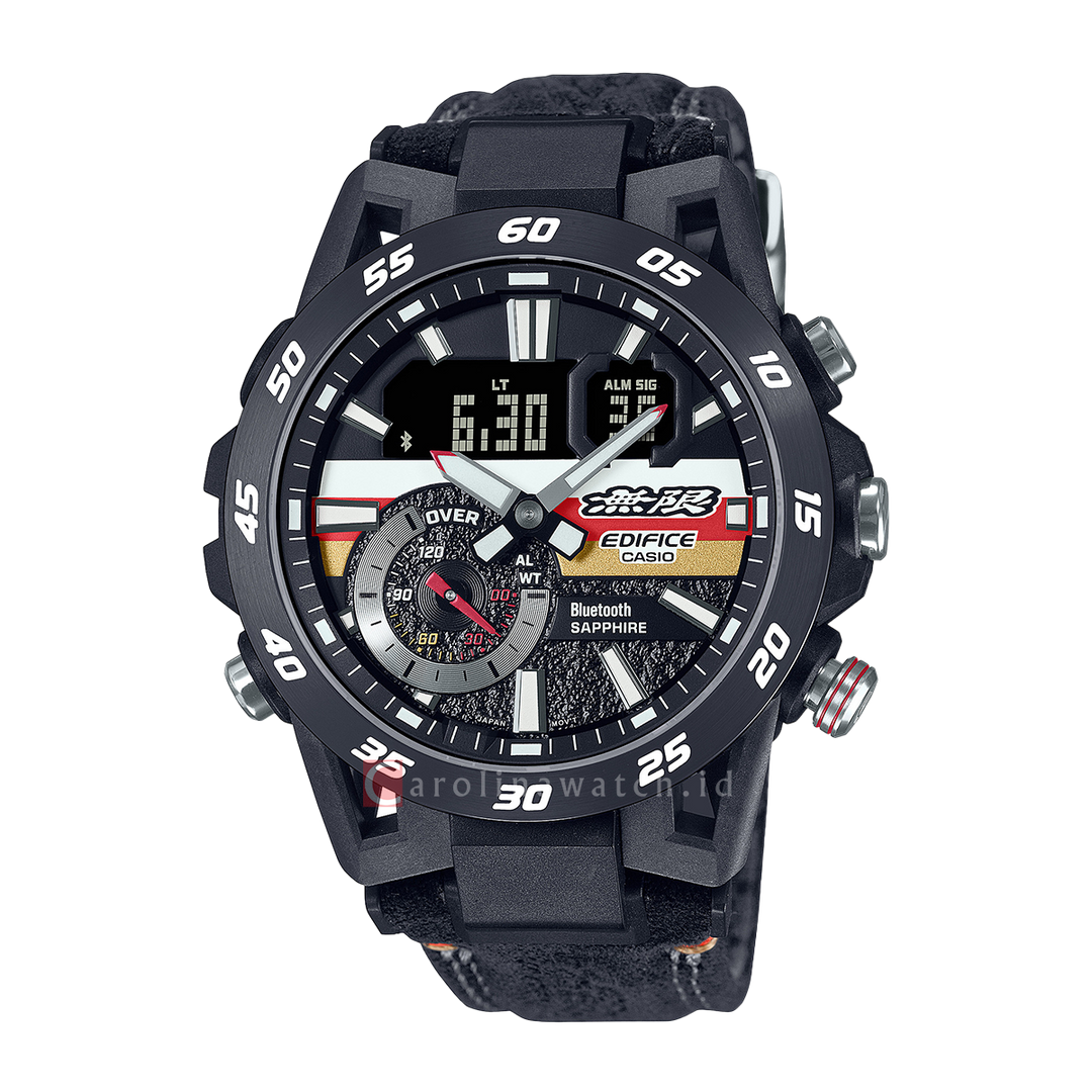 Jam Tangan Casio Edifice Sospensione Collection ECB-40MU-1A Men Mugen Edition Multicolor Dial and Black Alcantara Leather Band Limited Edition