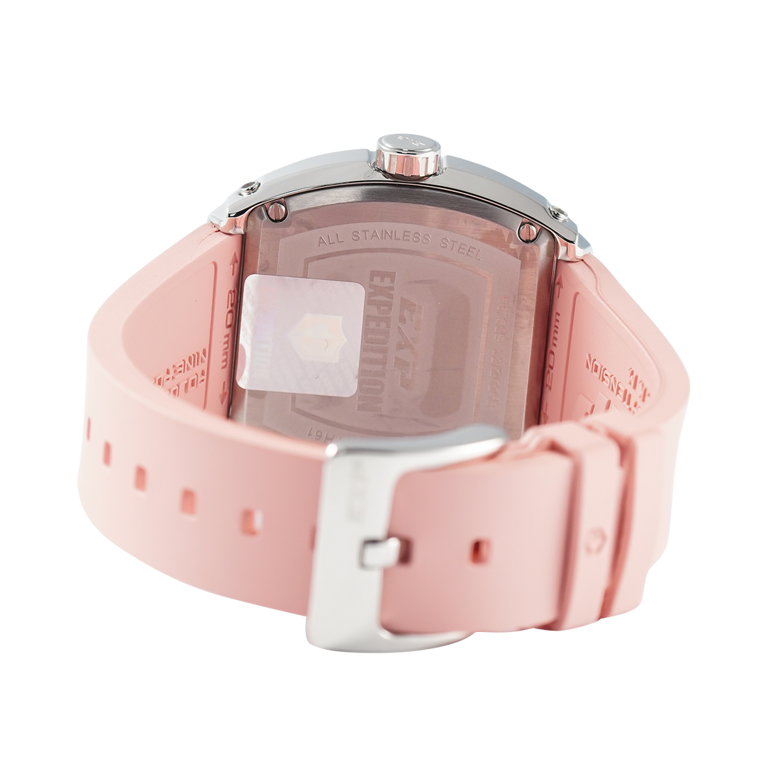 Jam Tangan Expedition EXP EX 6782 BFRSSPN Women Pink Dial Pink Rubber Strap