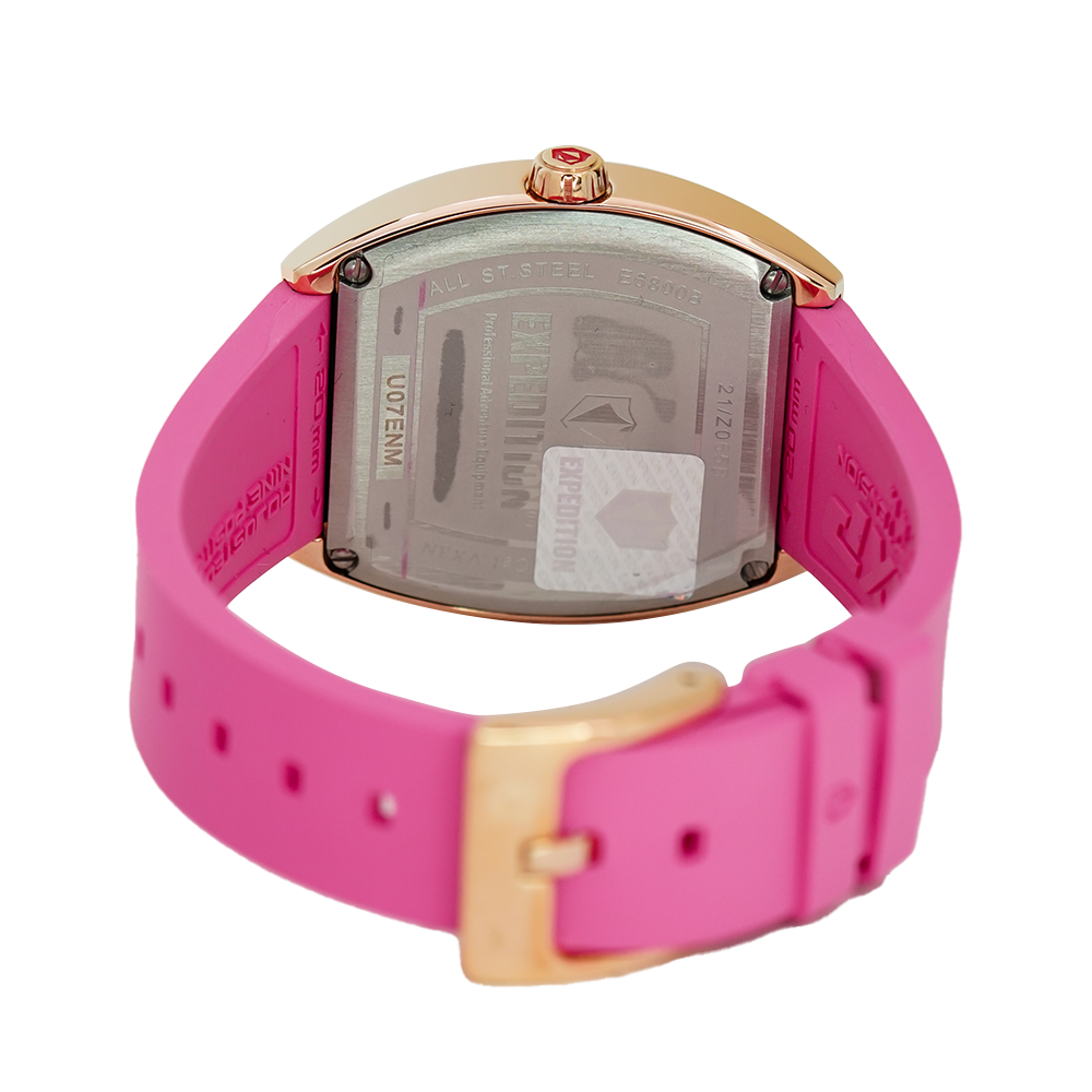 Jam Tangan Expedition EXP Multifunction EX 6800 BFRRGPE Women Pink Dial Pink Rubber Strap