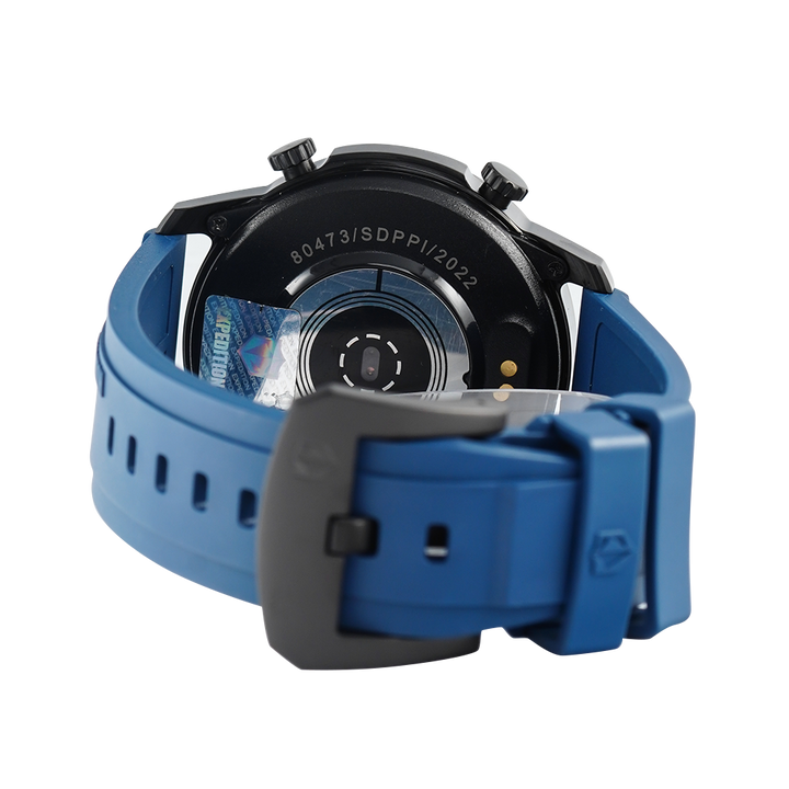 Jam Tangan Expedition EXP EX S001 MFRIPBU Smartwatch Men Black Digital Dial Blue Rubber Strap