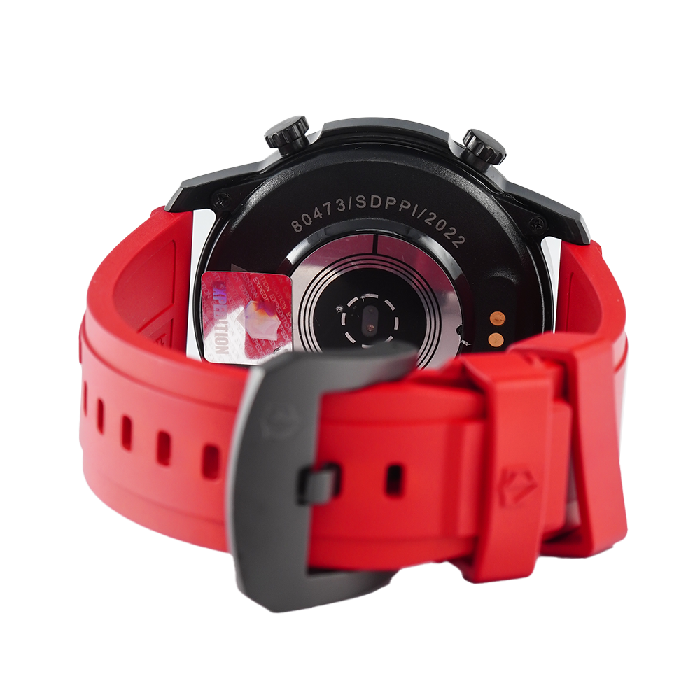 Jam Tangan Expedition EXP EX S001 MFRIPRE Smartwatch Men Black Digital Dial Red Rubber Strap