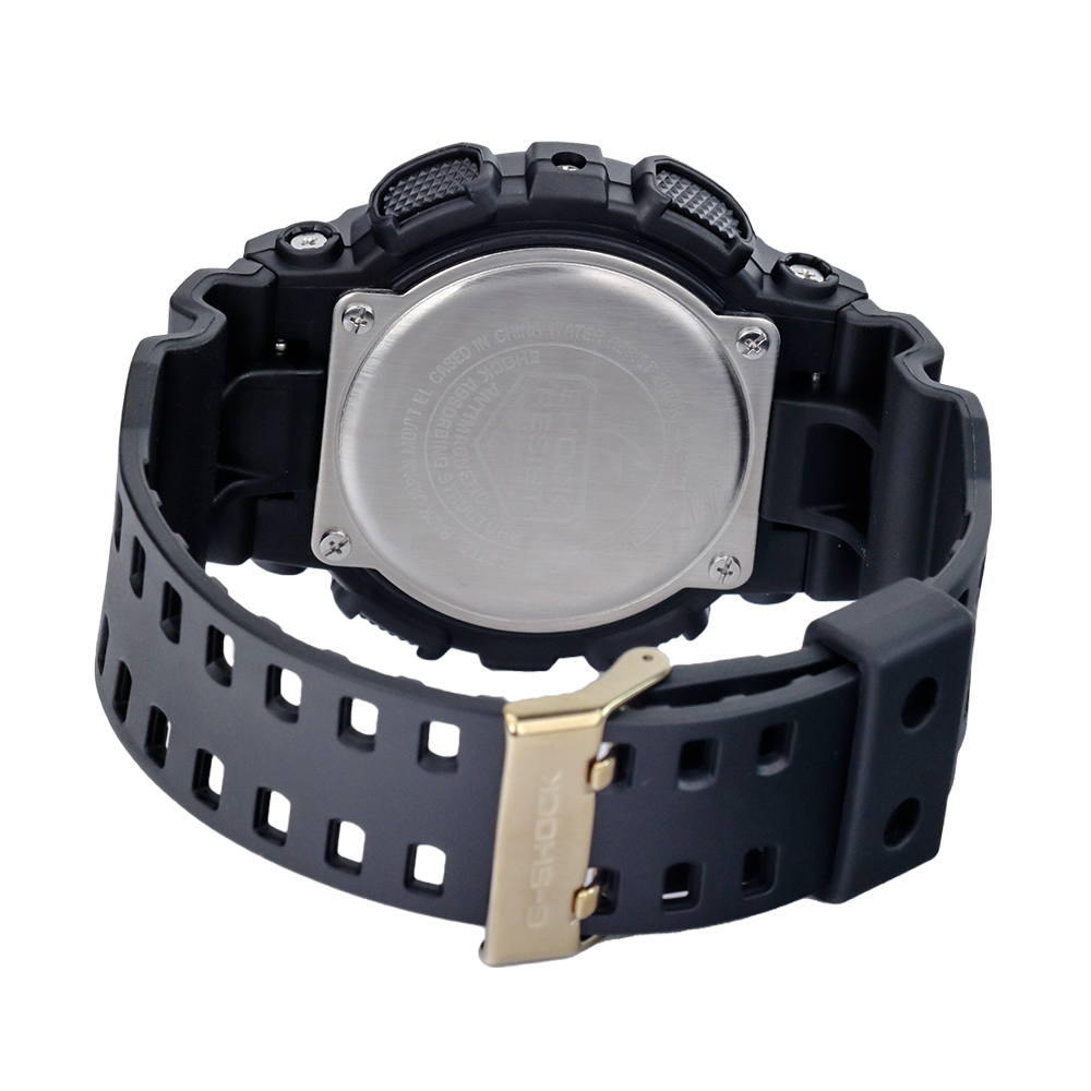 Jam Tangan Casio G-Shock GA-100GBX-1A9 Men Black Digital Analog Dial Black Resin Band