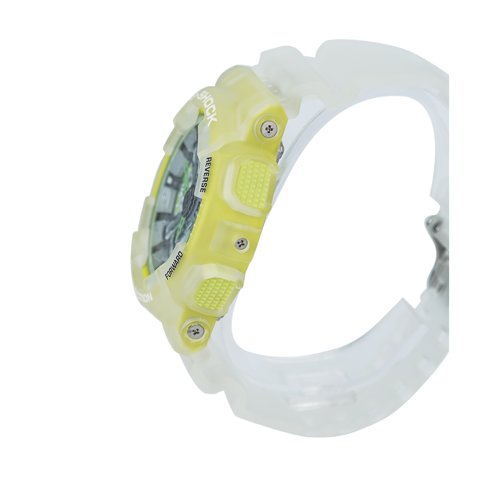 Jam Tangan Casio G-Shock GA-110LS-7A Men Digital Analog Dial White Transparent Resin Band