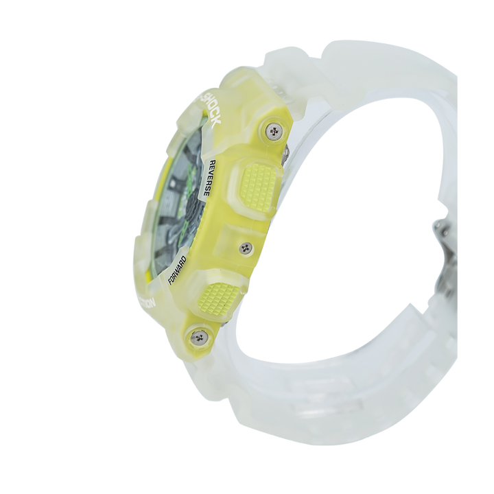 Jam Tangan Casio G-Shock GA-110LS-7A Men Digital Analog Dial White Transparent Resin Band