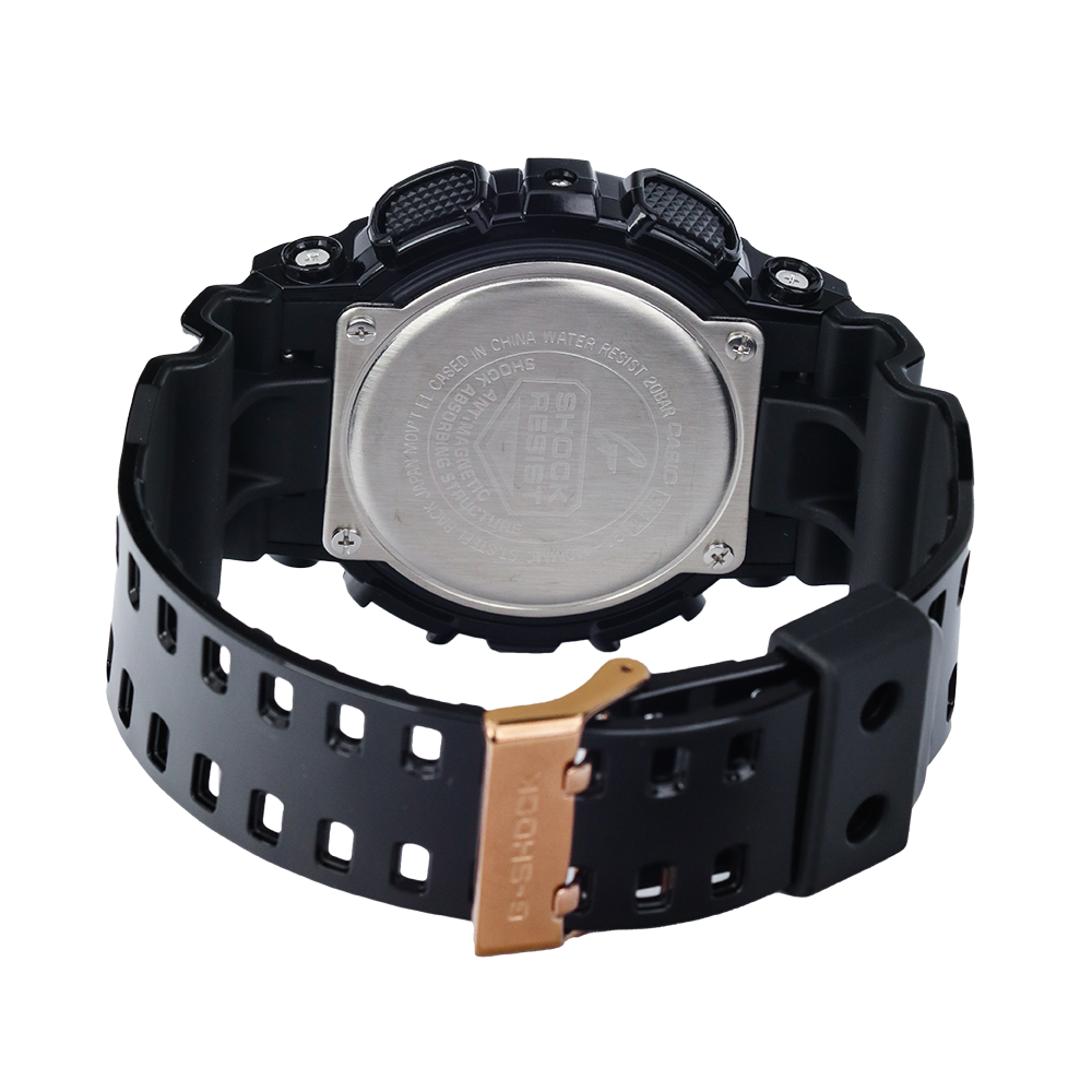 Jam Tangan Casio G-Shock GA-110MMC-1A Men Rose Gold Digital Analog Dial Black Resin Band