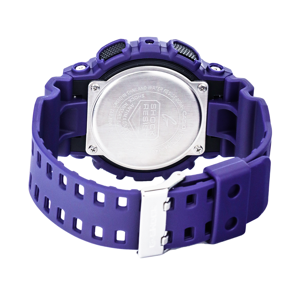 Jam Tangan Casio G-Shock GA-140-6A Men Black Digital Analog Dial Purple Resin Band