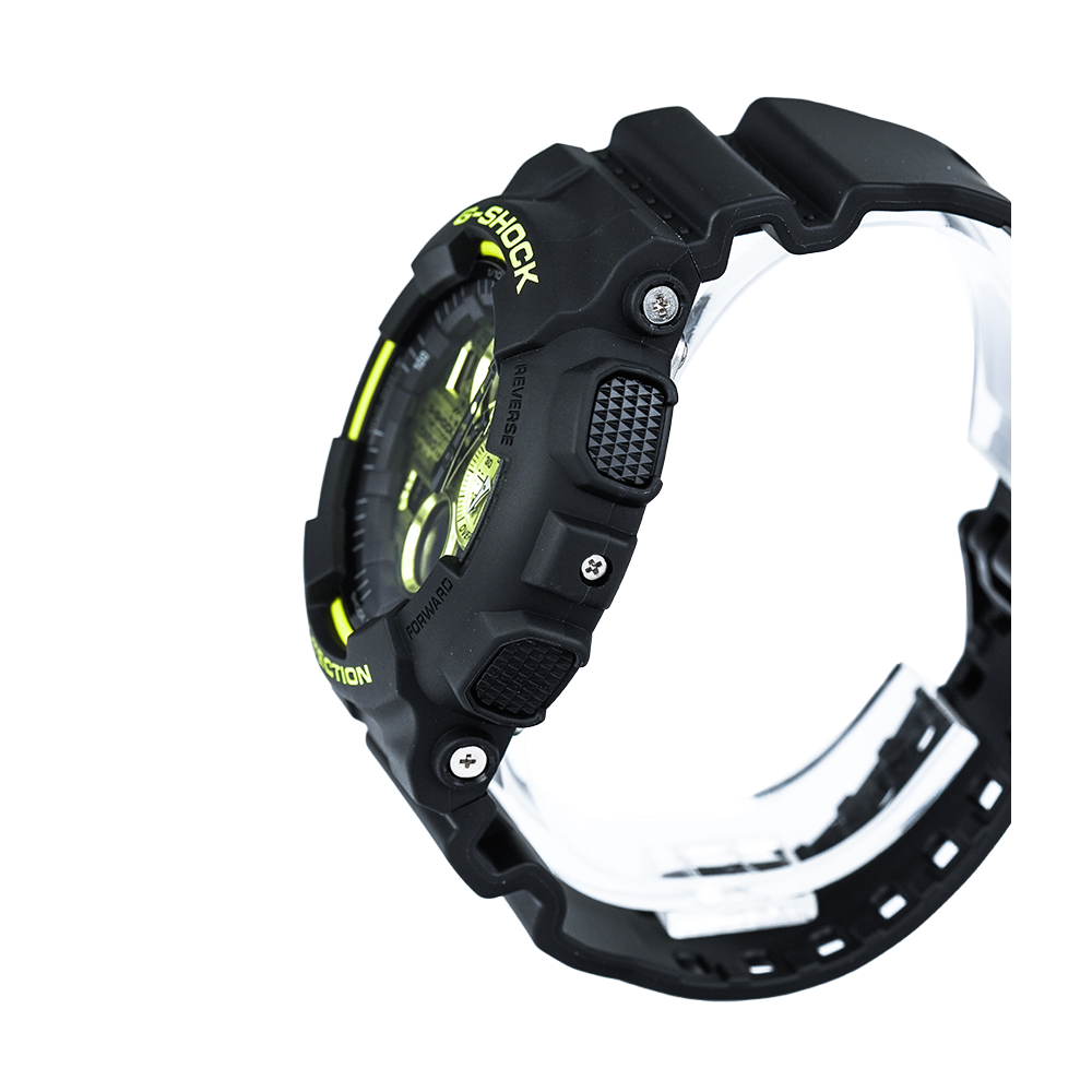 Jam Tangan Casio G-Shock GA-140DC-1A Men Lime Green Digital Analog Dial Black Resin Band