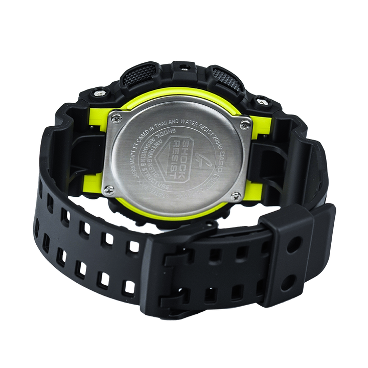 Jam Tangan Casio G-Shock GA-140DC-1A Men Lime Green Digital Analog Dial Black Resin Band