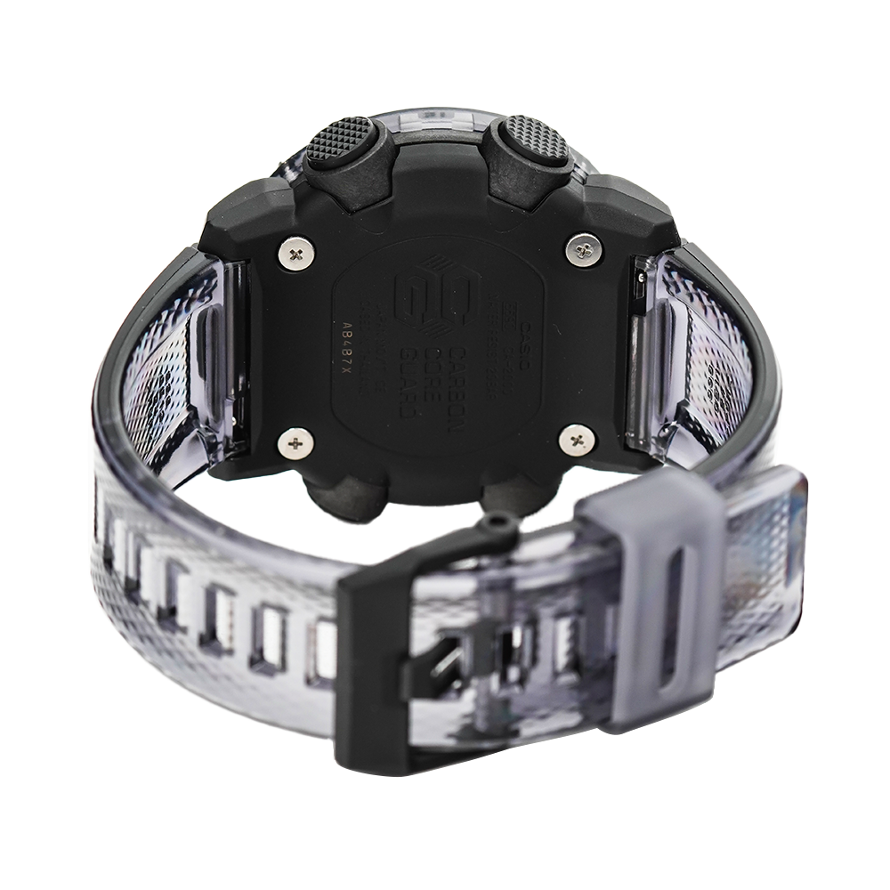 Jam Tangan Casio G-Shock GA-2000SKE-8A Men Carbon Core Guard Structure Black Transparent Resin Band