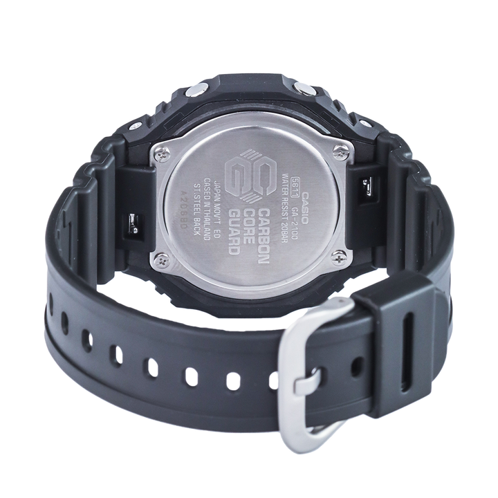 Jam Tangan Pria Casio G-Shock GA-2100-1A1 Men Digital Analog Dial Black Rubber Strap