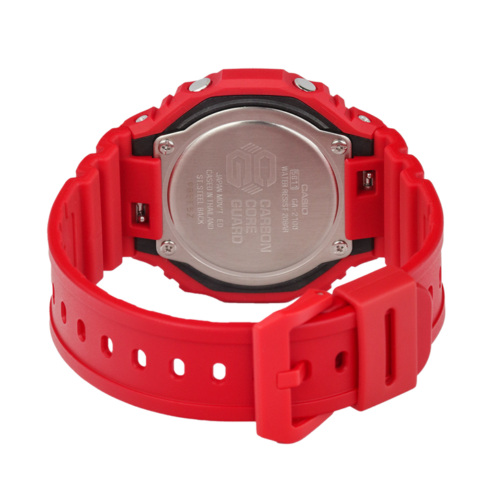 Jam Tangan CASIO G-SHOCK GA-2100-4A Men Red Digital Analog Dial Red Resin Band