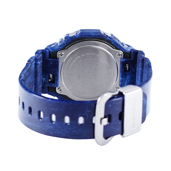 Jam Tangan CASIO G SHOCK GA-2100BWP-2A Men White Digital Analog Dial Blue Resin Band