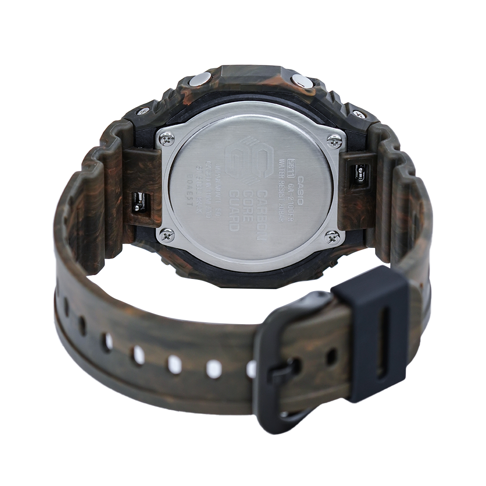 Jam Tangan CASIO G SHOCK GA-2100FR-5A Misty Forest Black Digital Analog Dial Brown Resin Band