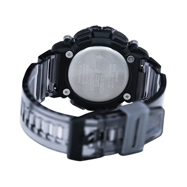 Jam Tangan Casio G-Shock GA-2200SKL-8A Men Black Digi-Ana Dial Grey Transparent Resin Band