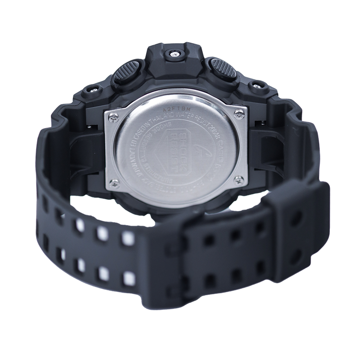 Jam Tangan CASIO G-SHOCK GA-700-1B men Black Digital-Analog Dial Black Resin Band