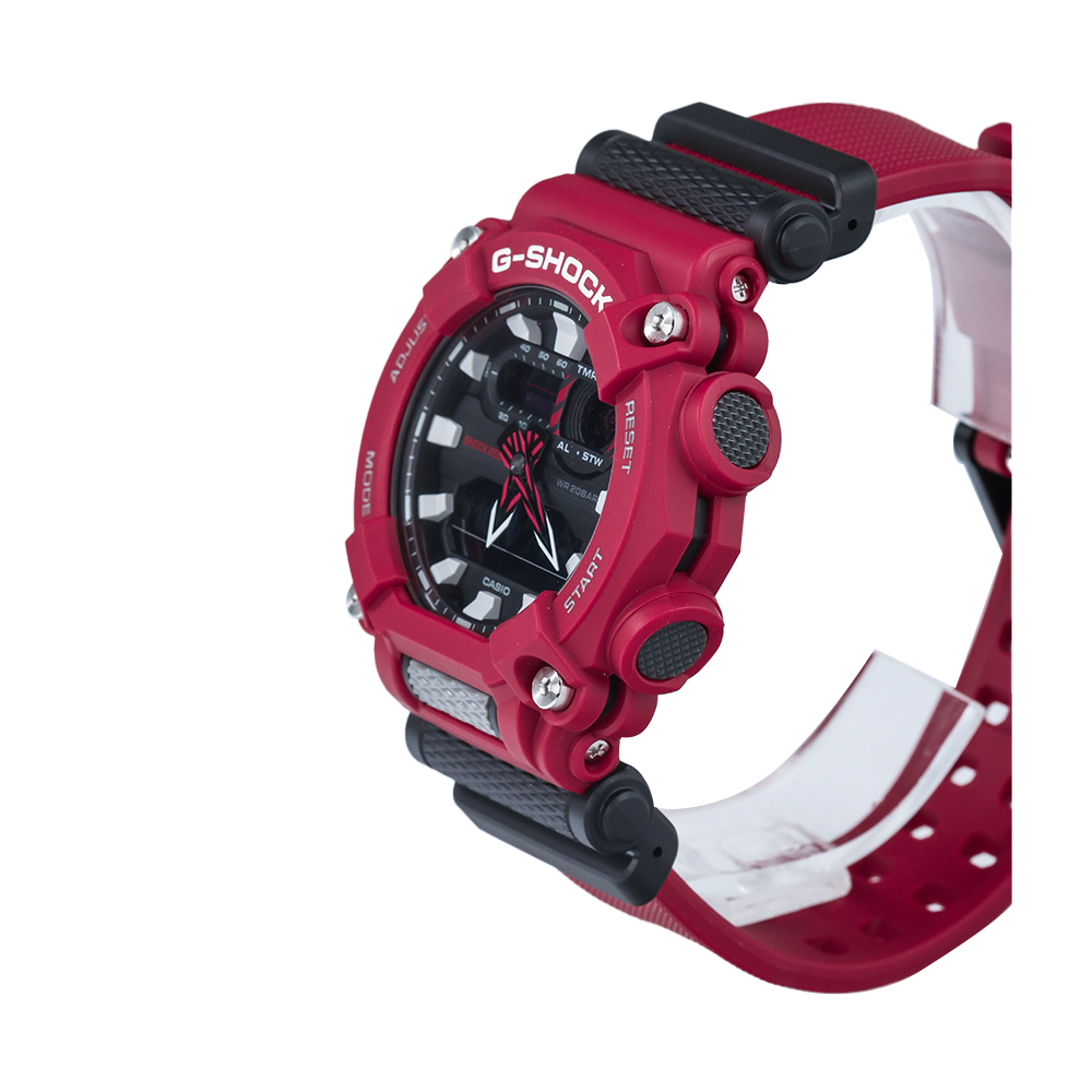 Jam Tangan CASIO G-SHOCK GA-900-4A Men Black Digital Analog Dial Red Resin Band