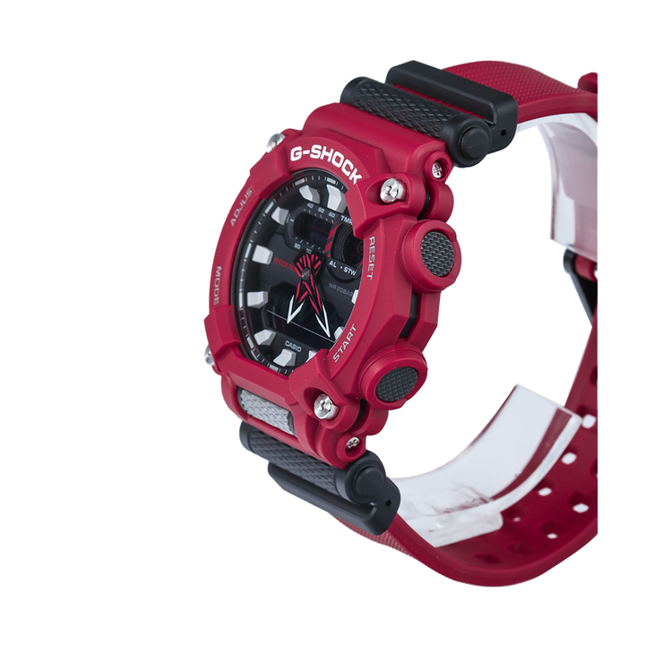 Jam Tangan CASIO G-SHOCK GA-900-4A Men Black Digital Analog Dial Red Resin Band