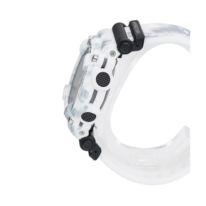 Jam Tangan Casio G-Shock GA-900GC-7A Men Industrial Style The Frozen Forest Snowflakes White Resin Band